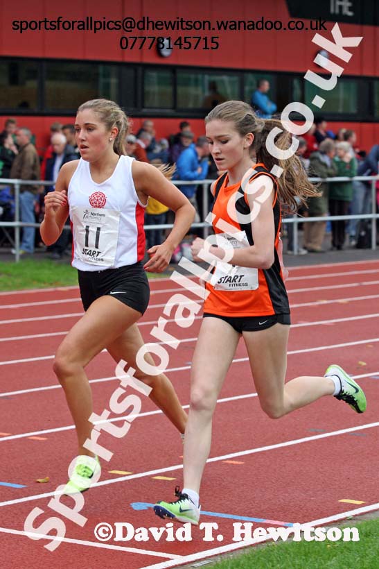 Womens 3000 metres at the Northern Inter-Counties under-17s and 15s at Witton Park, Blackburn. Photo: David T. Hewitson/Sports for All Pics